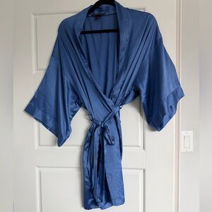 Victoria's Secret Luxurious Blue Satin Robe